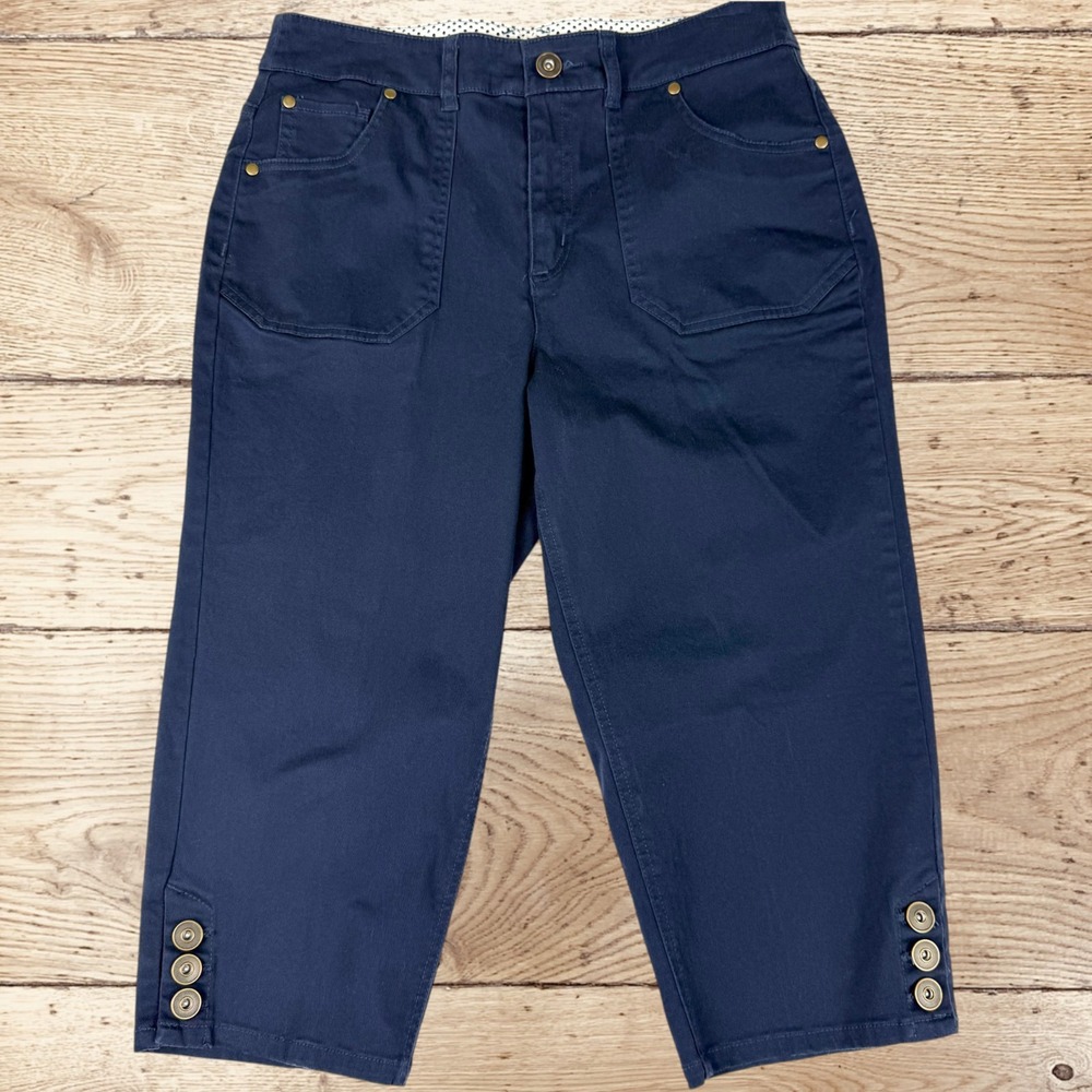 CHRISTOPHER & BANKS Capri Jeans Pants Women's Size 8 Navy